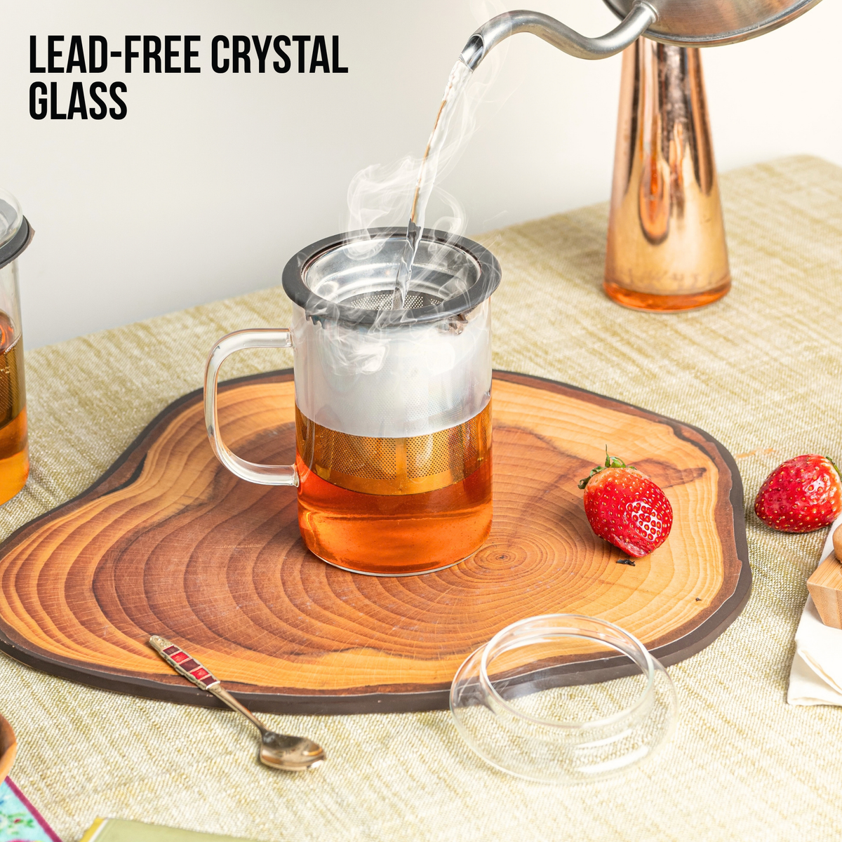 Inspire Glass Tea Mug with Infuser - 350ml