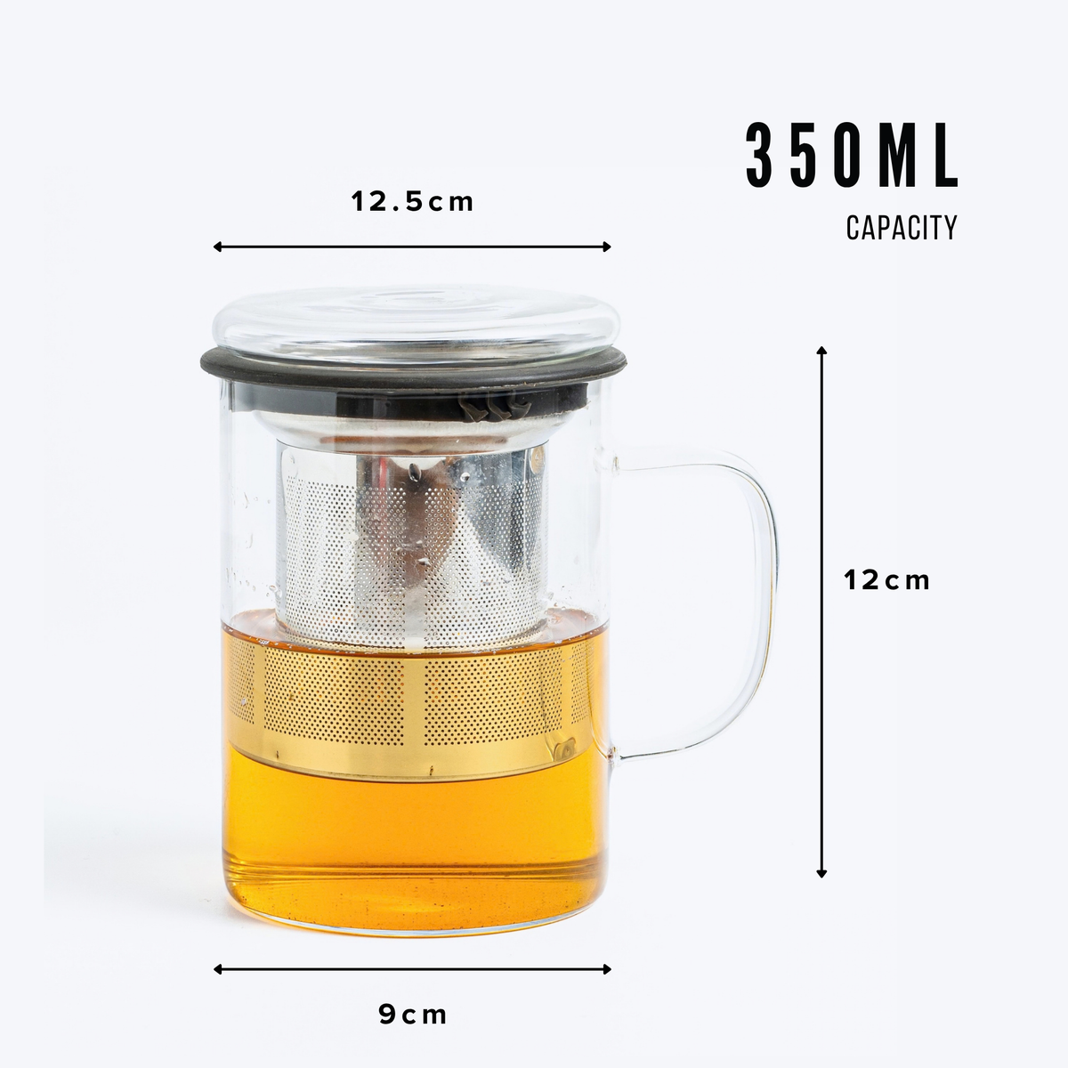Inspire Glass Tea Mug with Infuser - 350ml