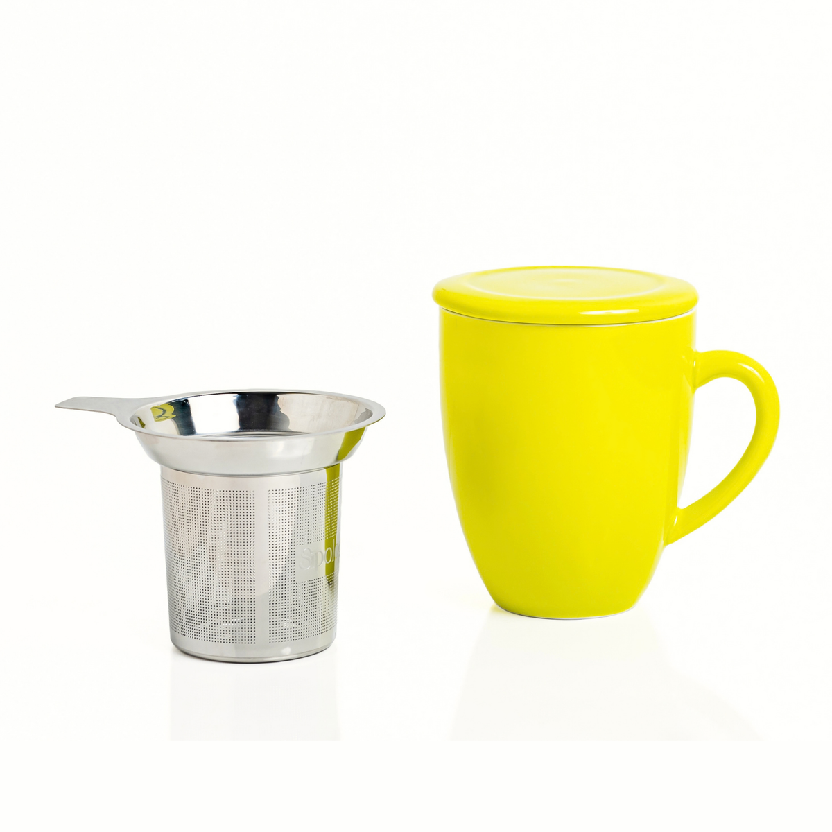 Artisan Ceramic Tea Mug with Infuser, Green - 300ml