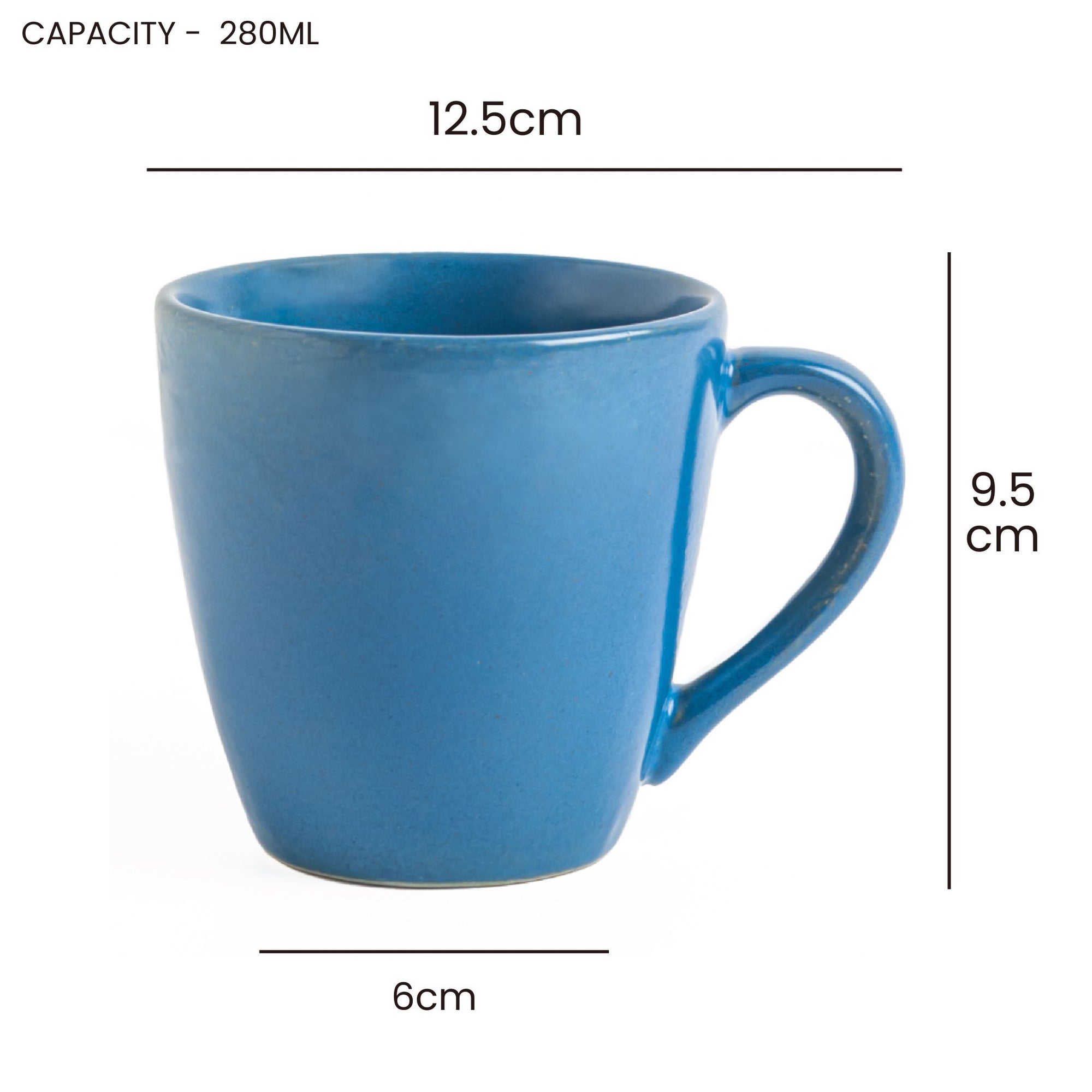 Artisan Ceramic Coffee Mug 280ml - Galaxy Blue ( Set of 4 )