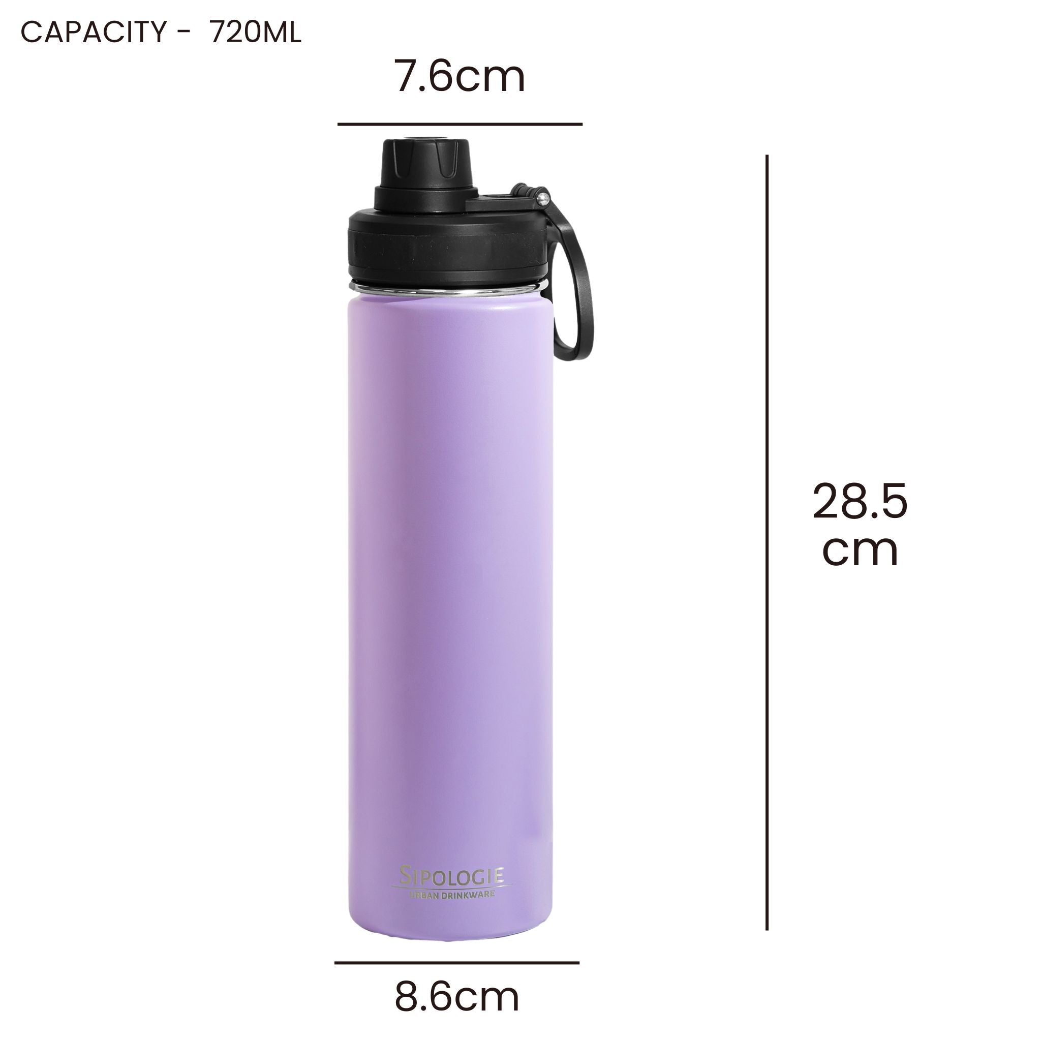 HydraFlow Insulated Bottle, Lilac - 720ml