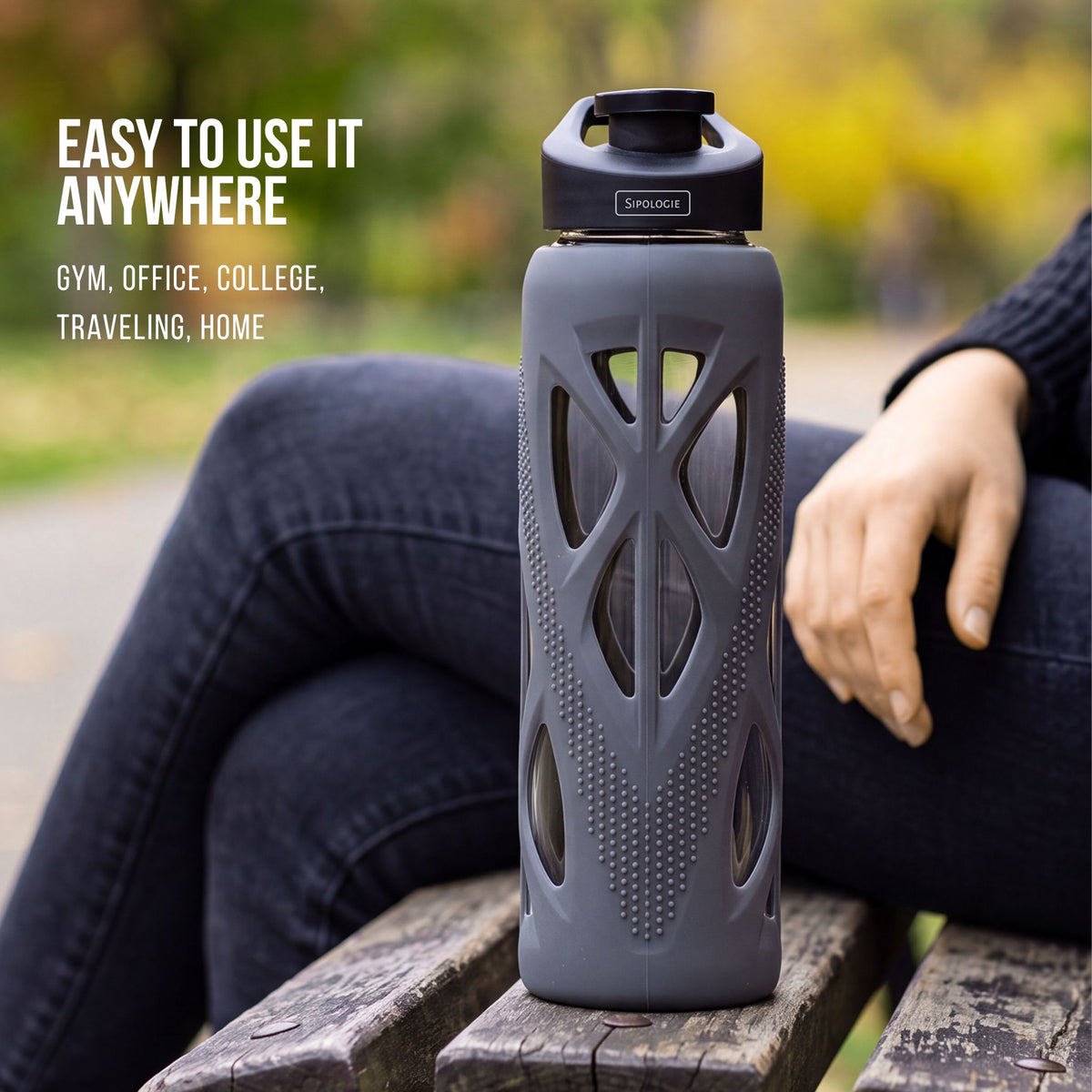 Sipologie Sports Bottle, Grey - 710ml