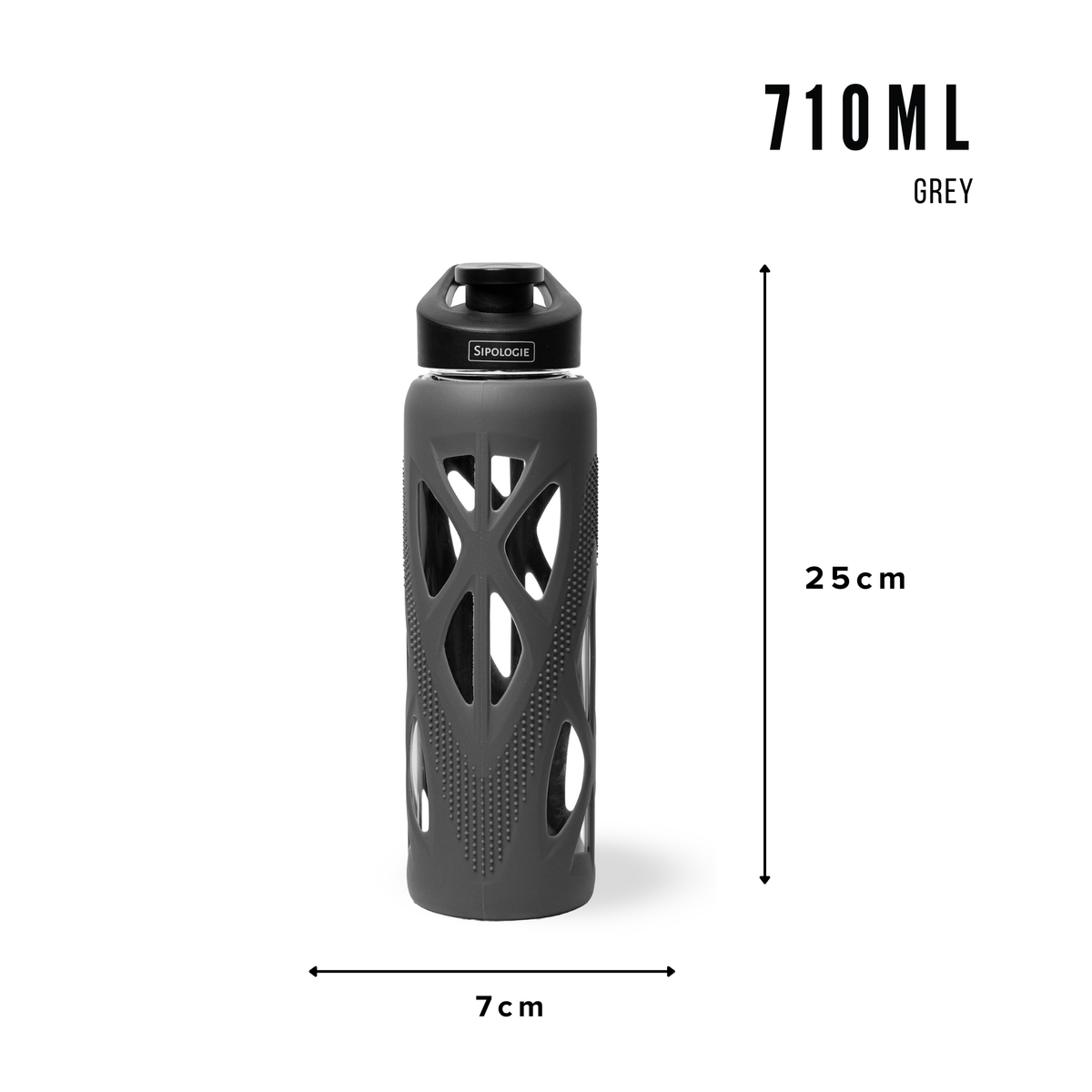 Sipologie Sports Bottle, Grey - 710ml