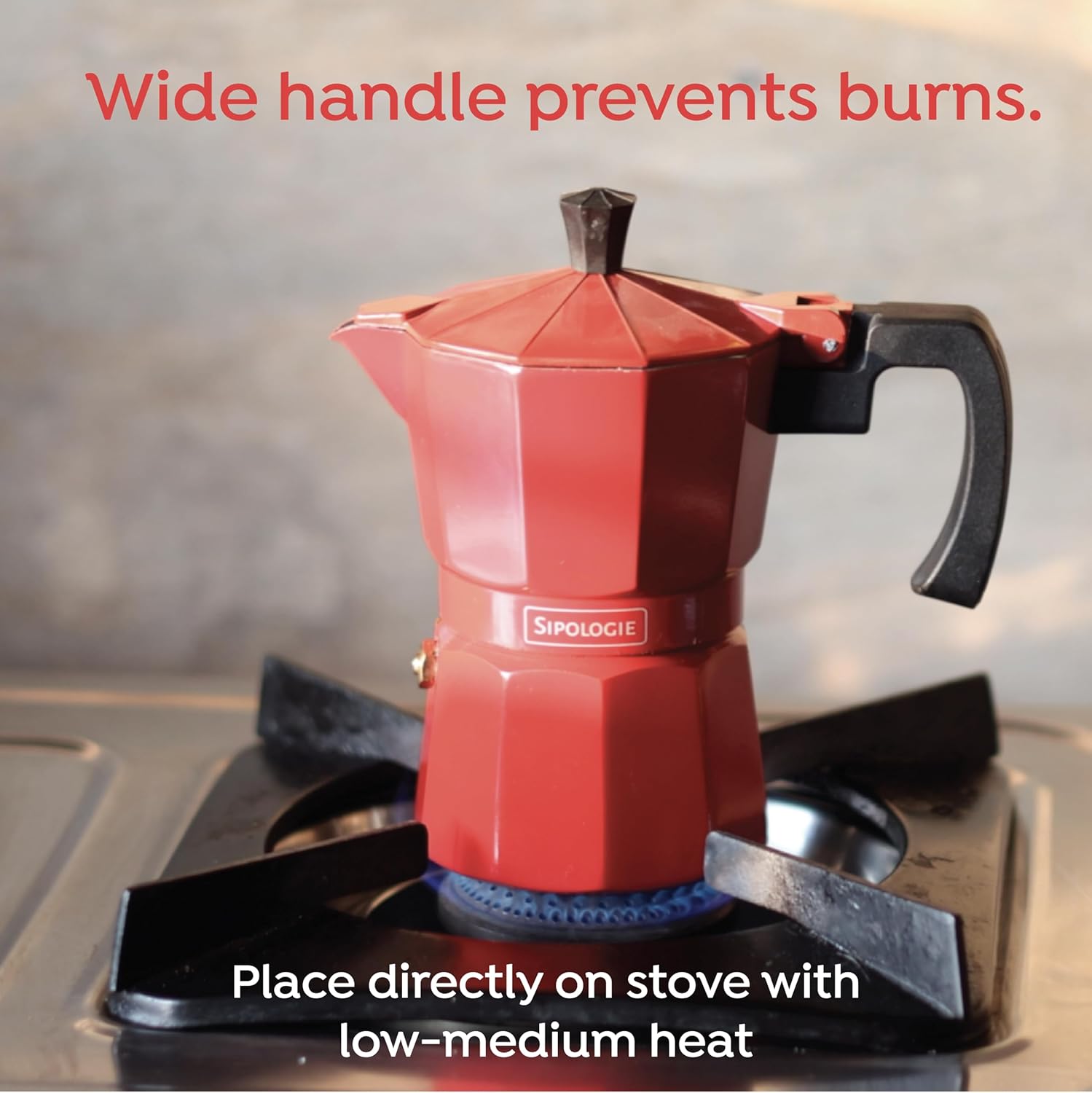 Roma Moka Pot Espresso Maker, Black - 180 ml