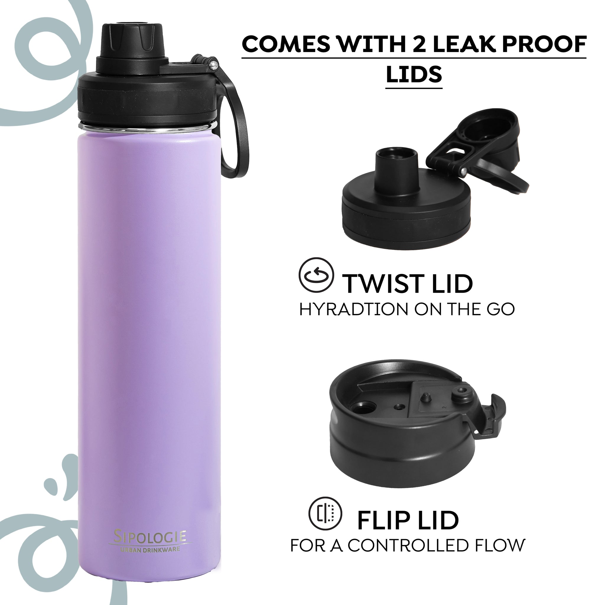 HydraFlow Insulated Bottle, Lilac - 720ml