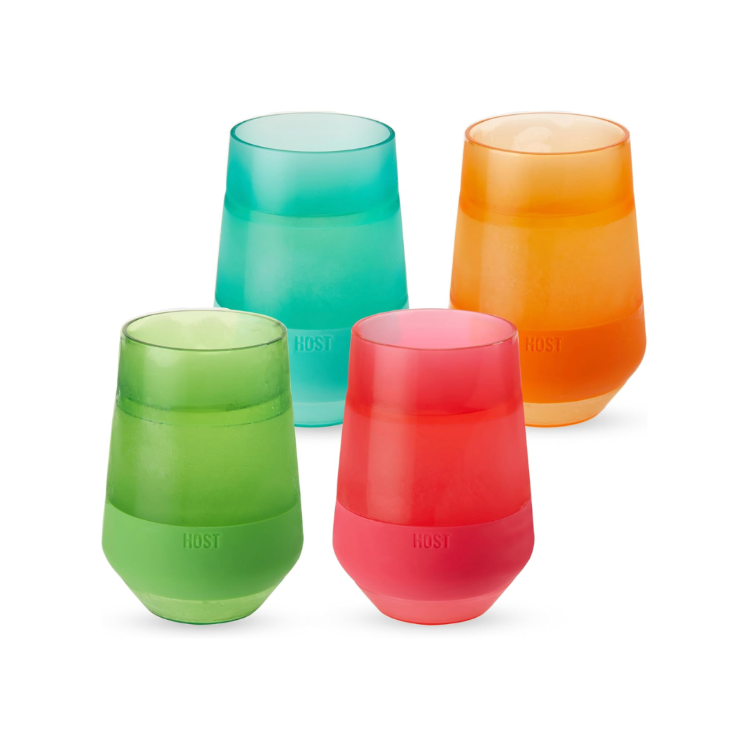 HOST Wine Freeze XL 12oz (355ml) in Tinted Multicolour, Set Of 4