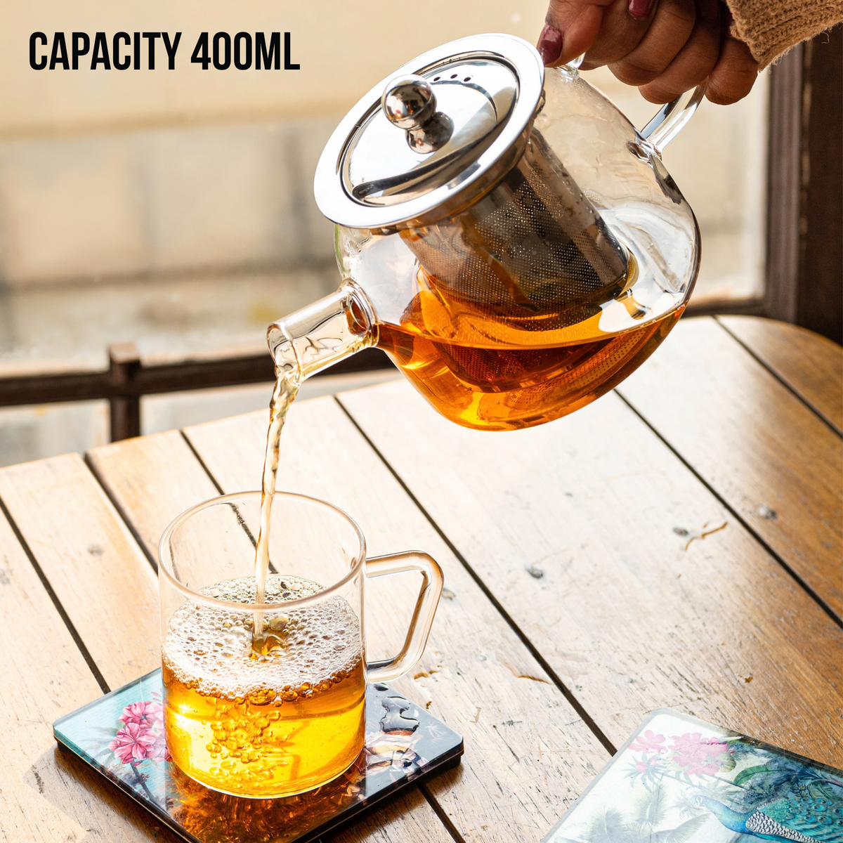 Inspire Glass Tea Pot with Infuser - 400 ml