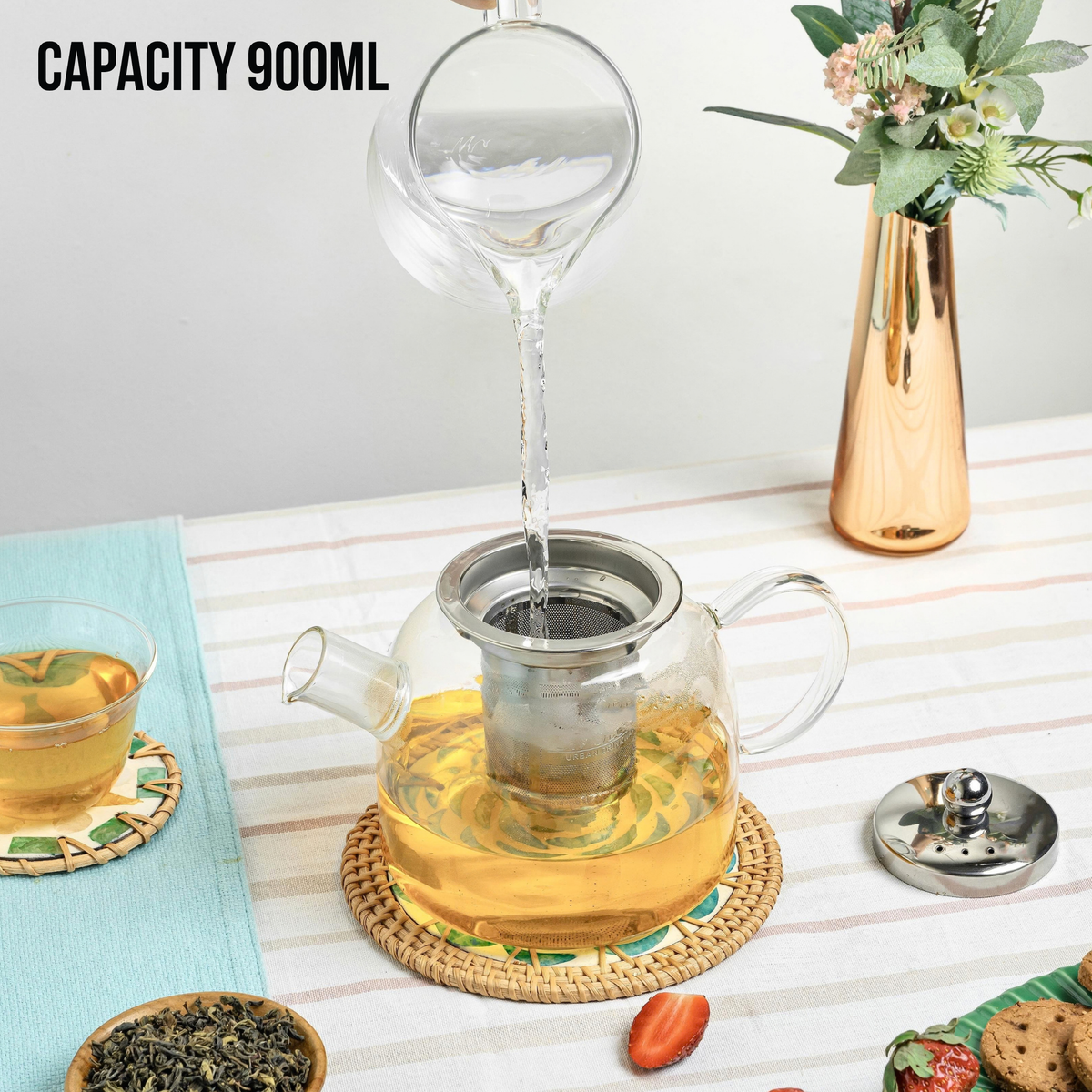 Inspire Glass Tea Pot with Infuser - 900 ml