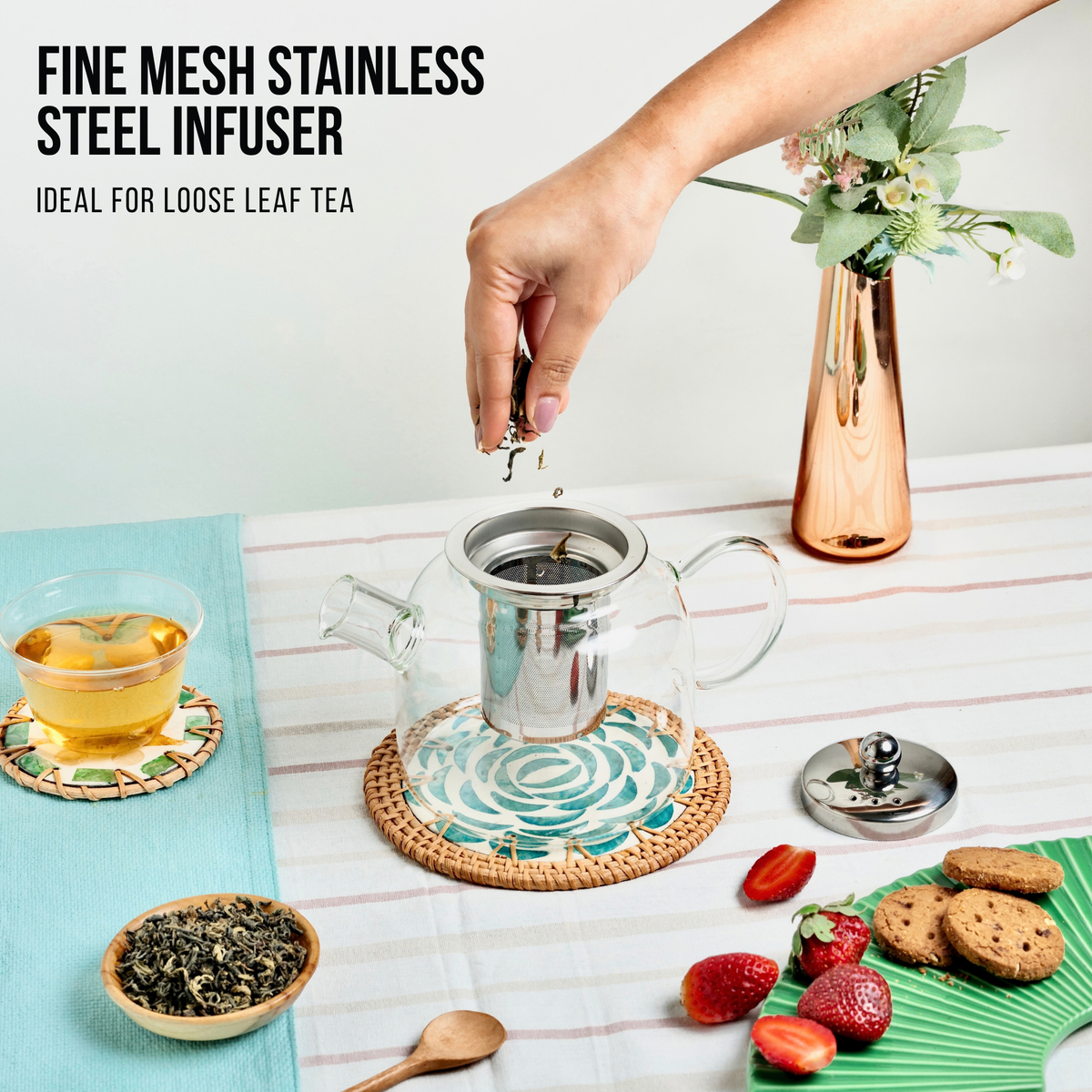 Inspire Glass Tea Pot with Infuser - 900 ml