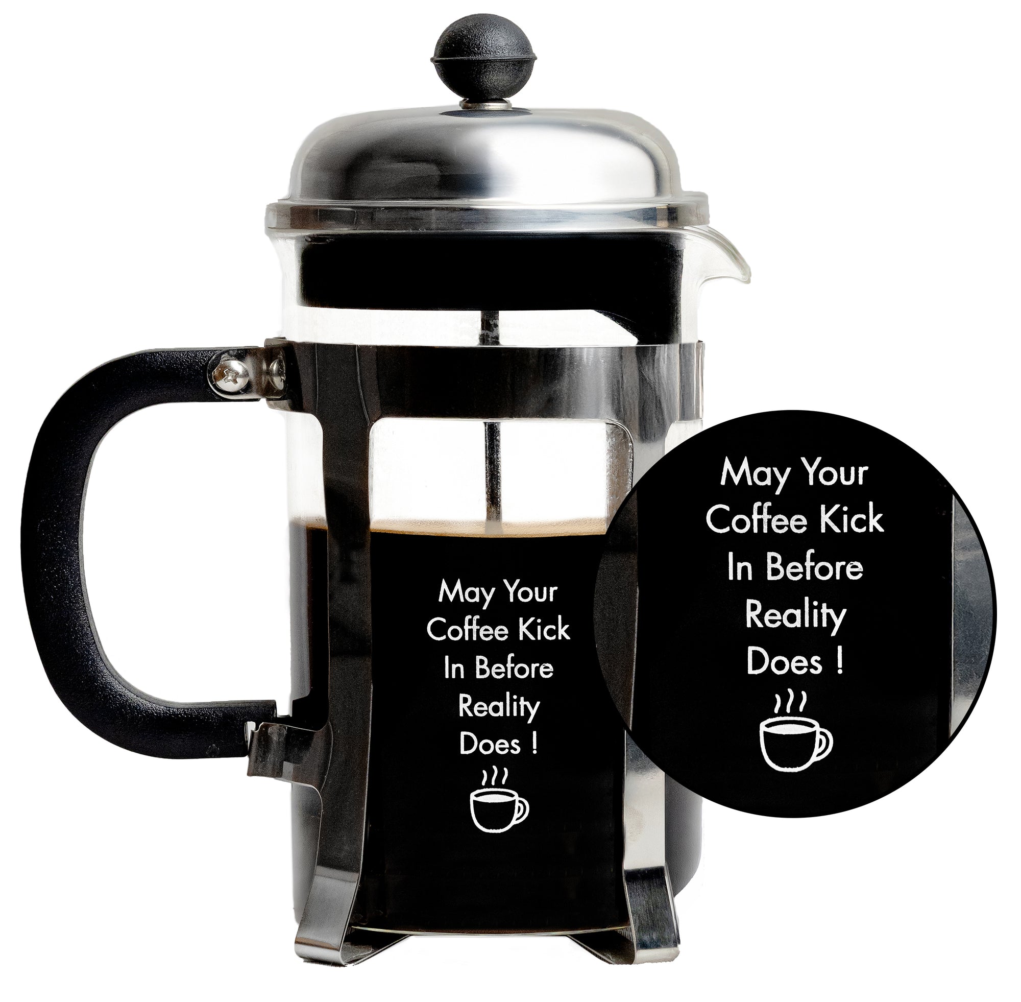Vintage French Press Coffee Maker, Silver, 600 ml - Coffee and Reality
