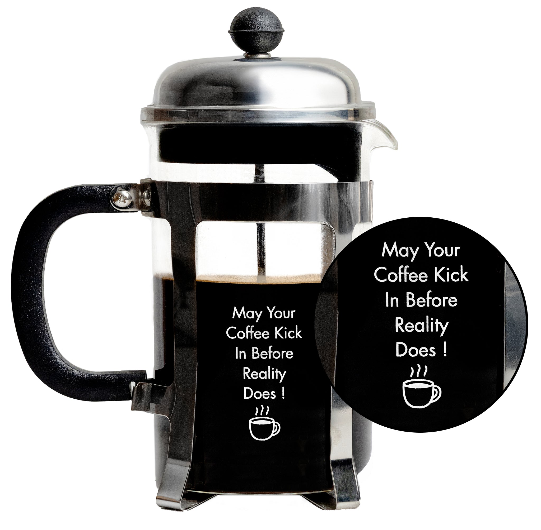 Vintage French Press Coffee Maker, Silver, 600 ml - Coffee and Reality