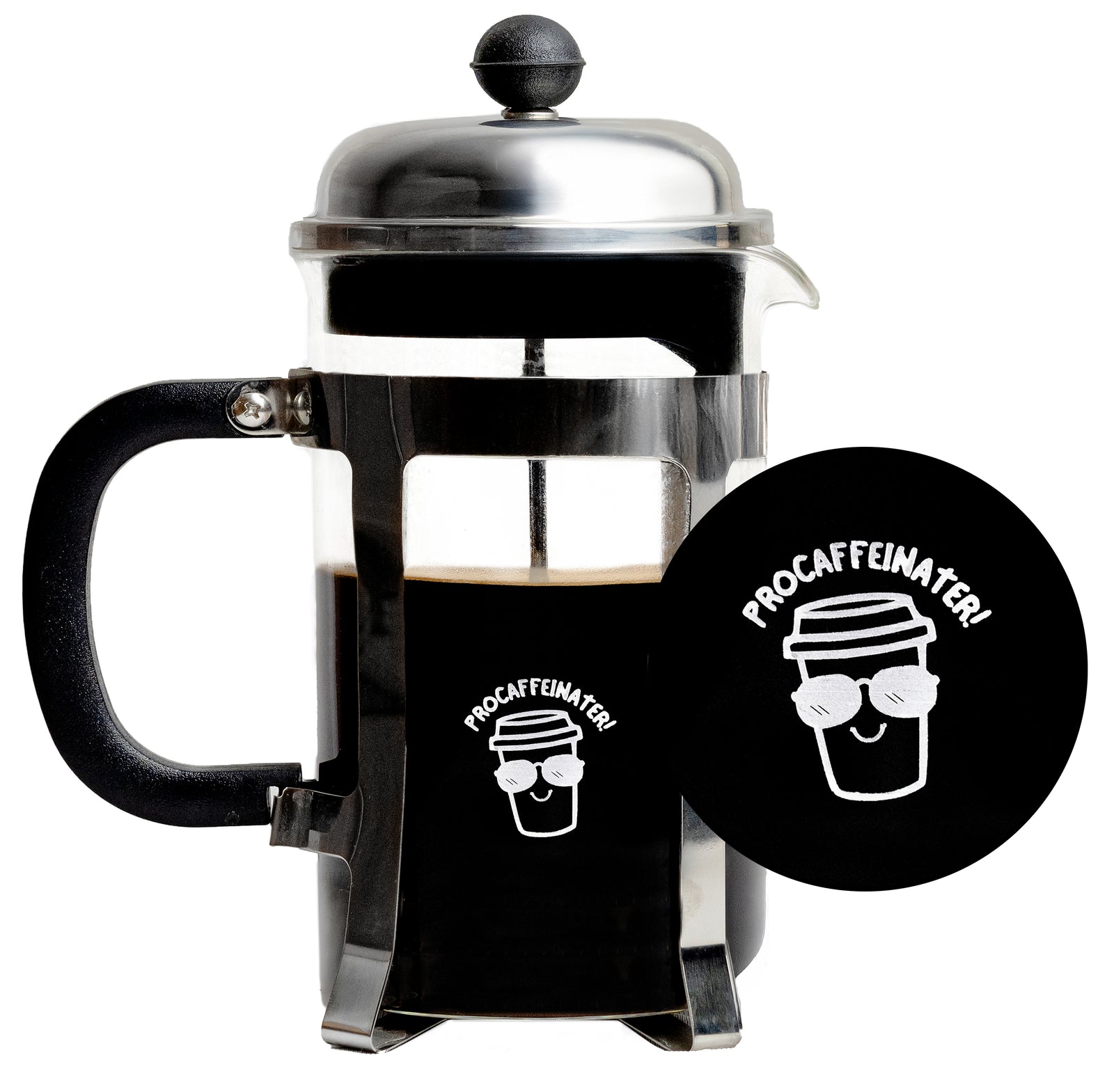 Vintage French Press Coffee Maker, Silver, 600 ml - Procaffeinater