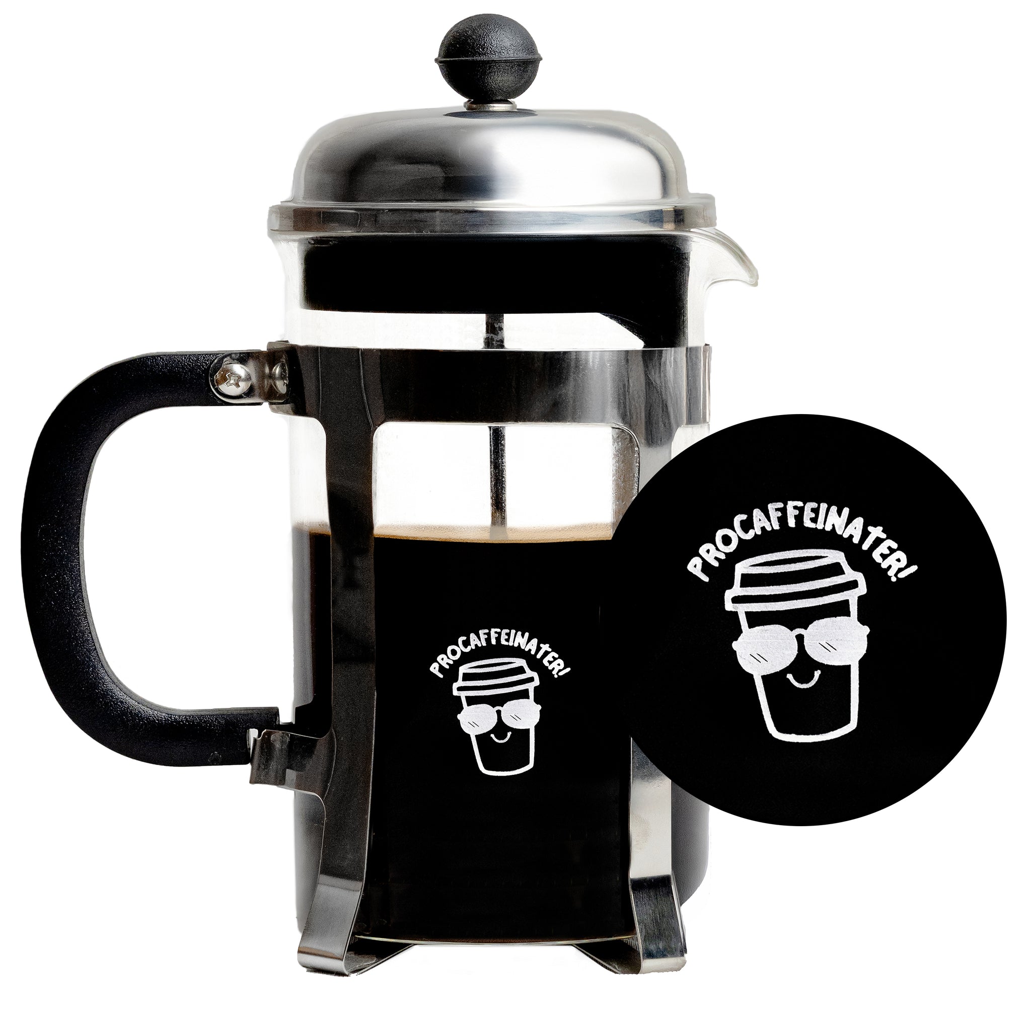 Vintage French Press Coffee Maker, Silver, 600 ml - Procaffeinater