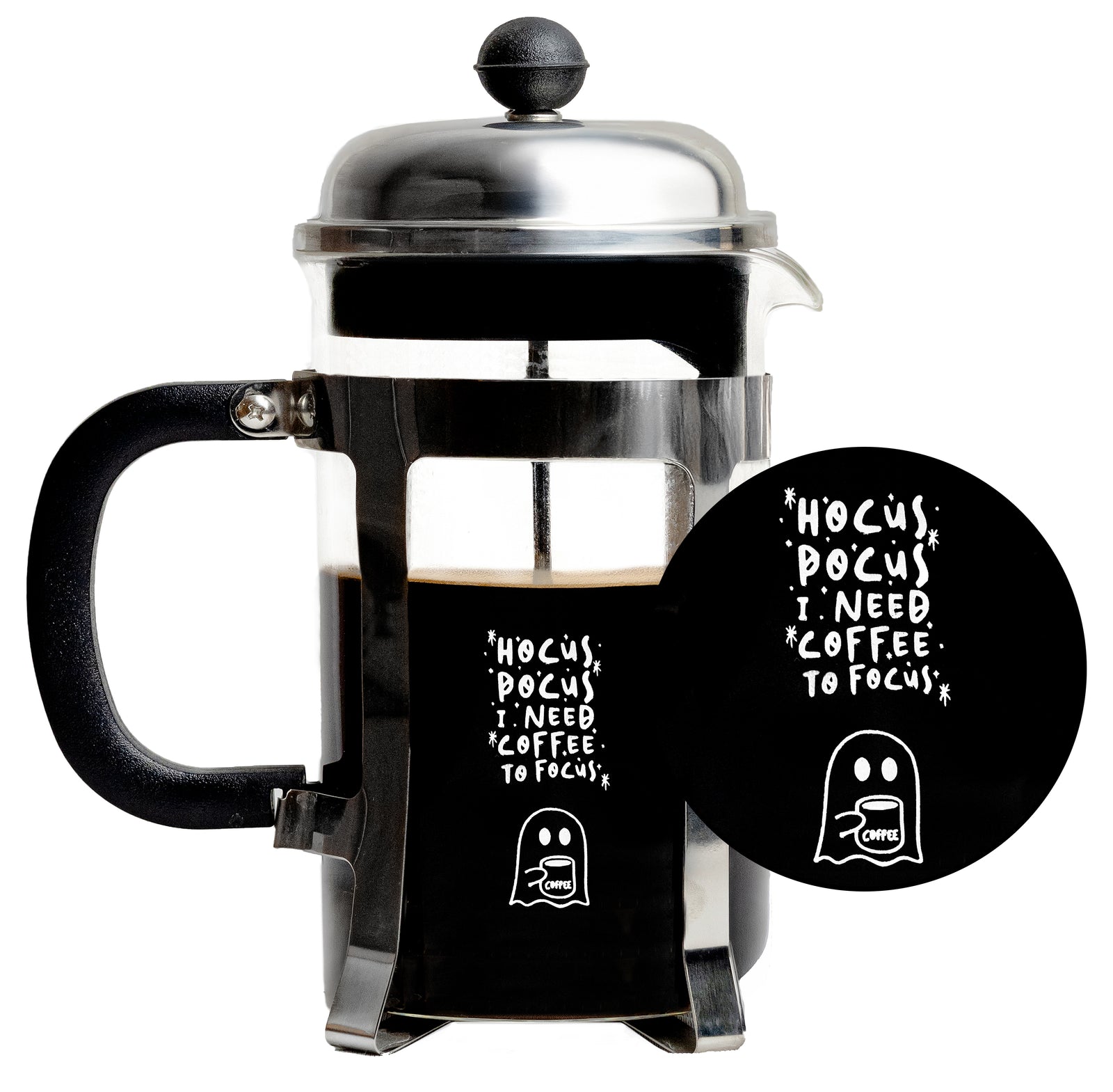 Vintage French Press Coffee Maker, Silver, 600 ml - Hocus Pocus