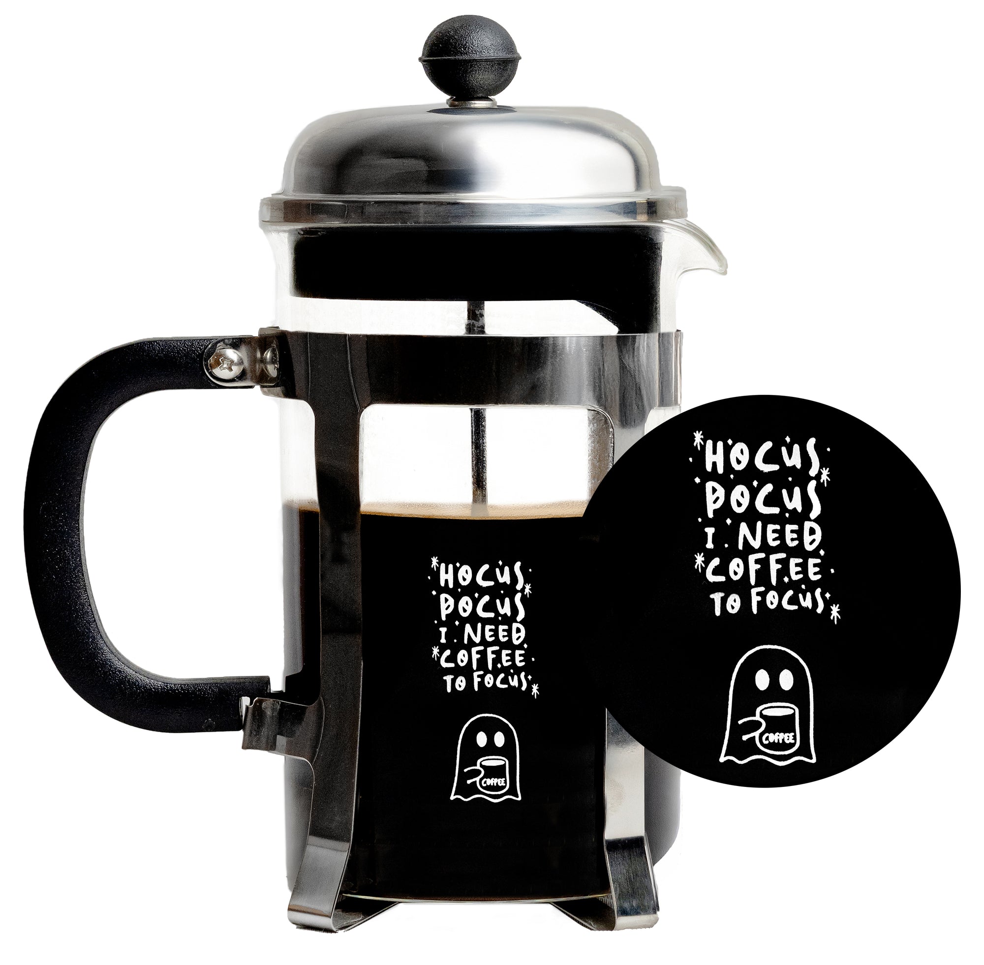 Vintage French Press Coffee Maker, Silver, 600 ml - Hocus Pocus