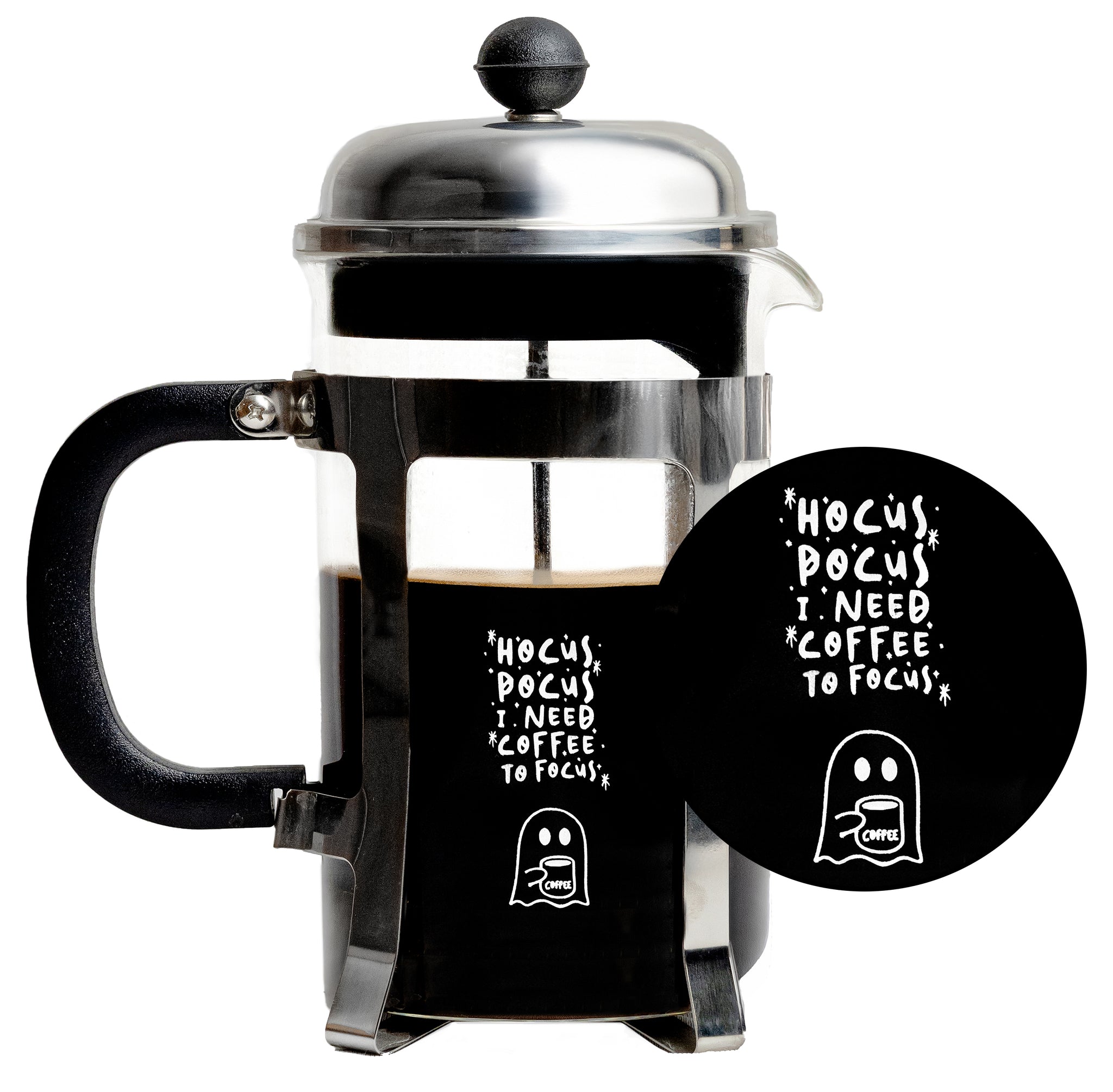 Vintage French Press Coffee Maker, Silver, 600 ml - Hocus Pocus