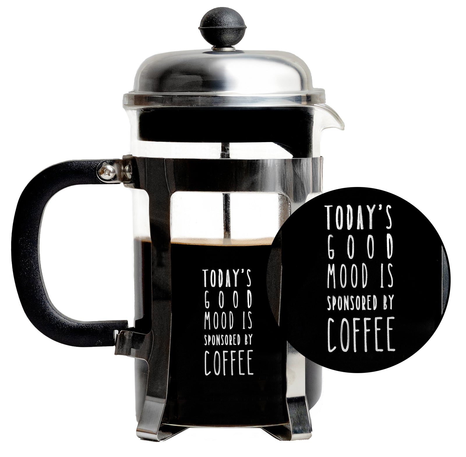 Vintage French Press Coffee Maker, Silver, 600 ml - Mood by Coffee