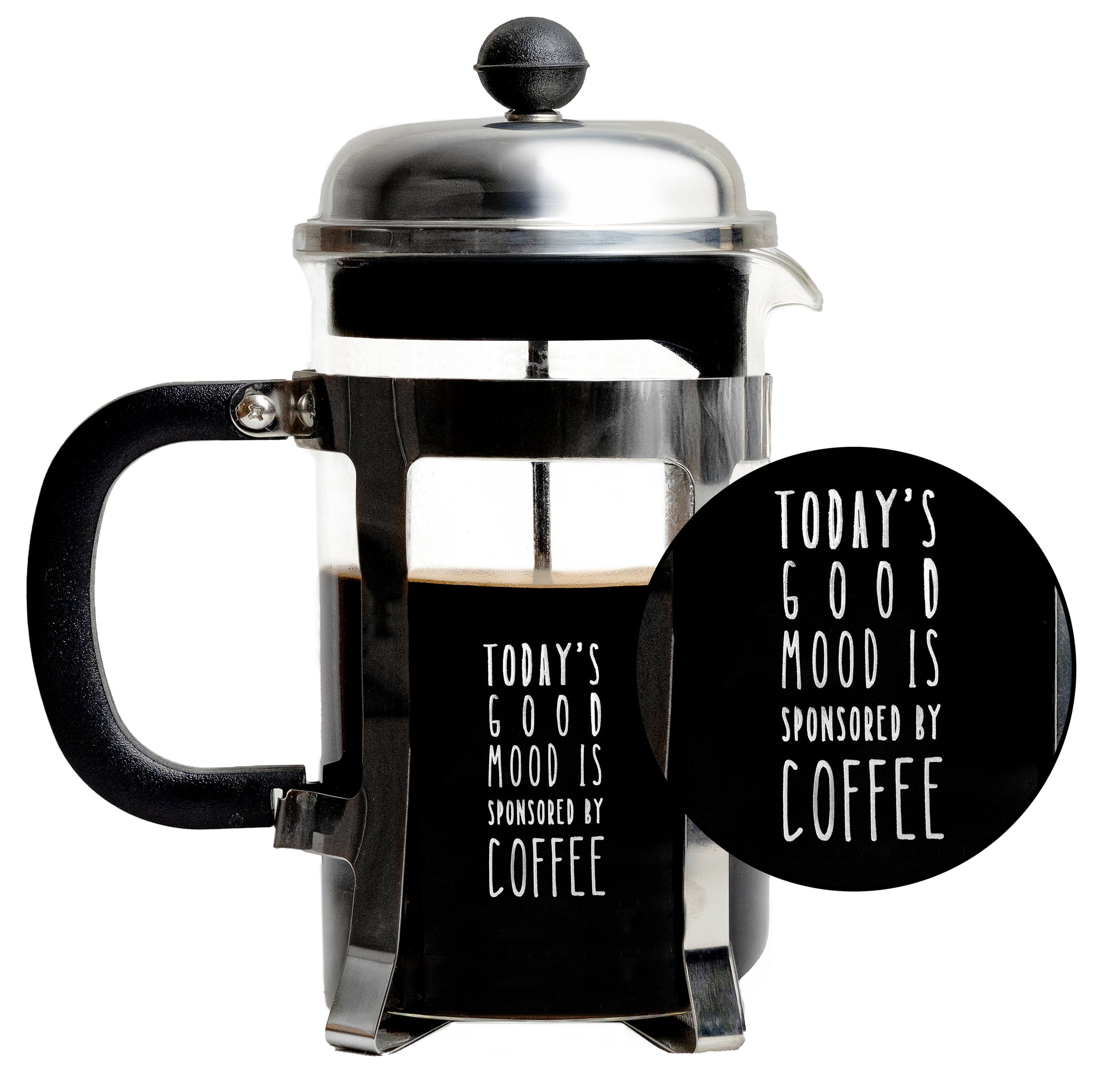 Vintage French Press Coffee Maker, Silver, 600 ml - Mood by Coffee