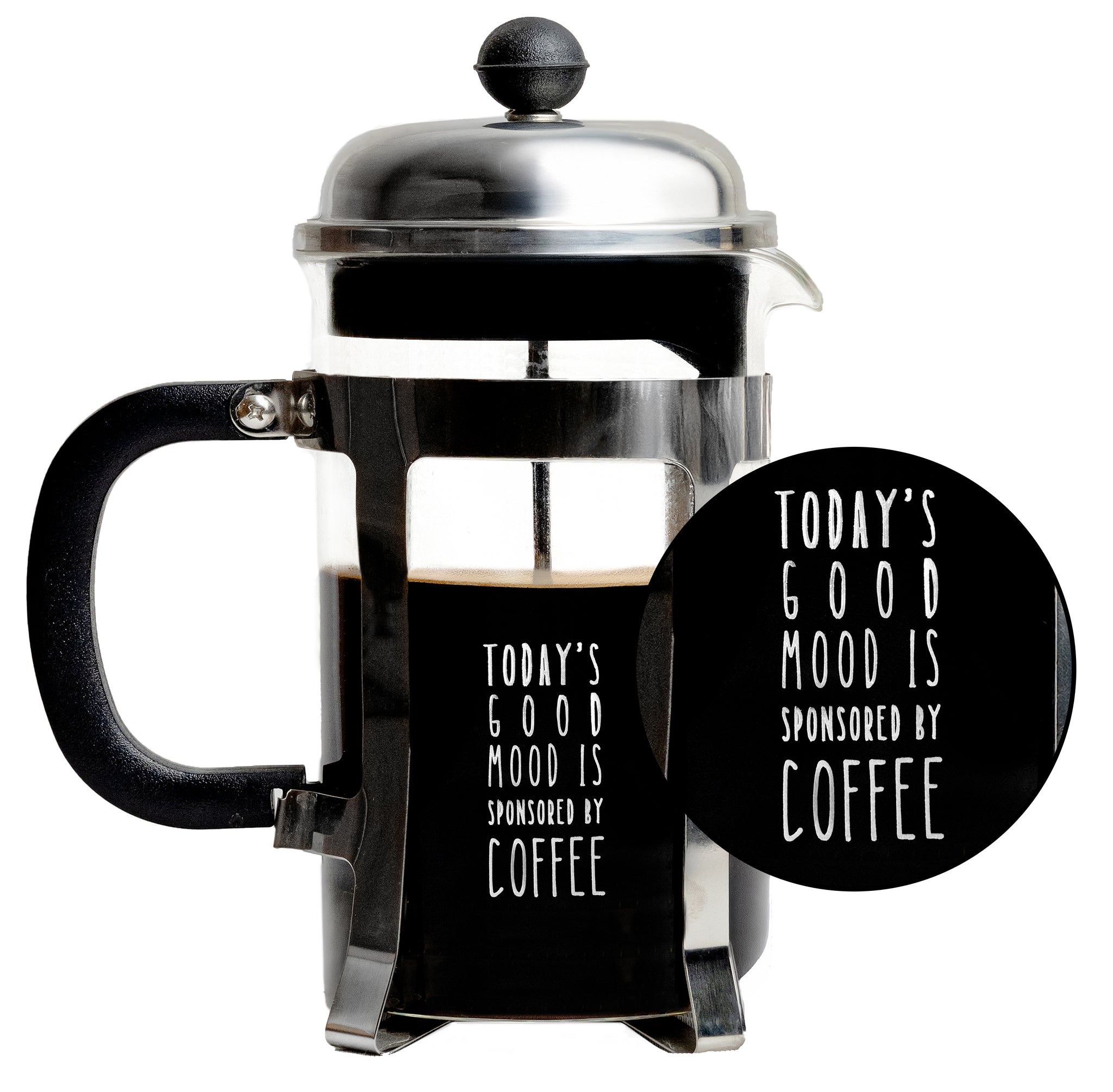Vintage French Press Coffee Maker, Silver, 600 ml - Mood by Coffee