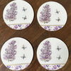 B&B Coasters with Purple Flowers, Set of 4