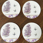 B&B Coasters with Purple Flowers, Set of 4