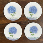 B&B Blue Hydrangea Coaster, Set of 4