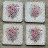 B&B Coasters with Pink Flowers, Set of 4