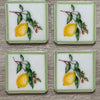 B&B Square Coasters with Lemons, Set of 4