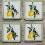 B&B Square Coasters with Lemons, Set of 4