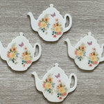 B&B Teapot Coaster with Flowers, Set of 4