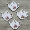 B&B Teapot Coasters With Roses, Set of 4