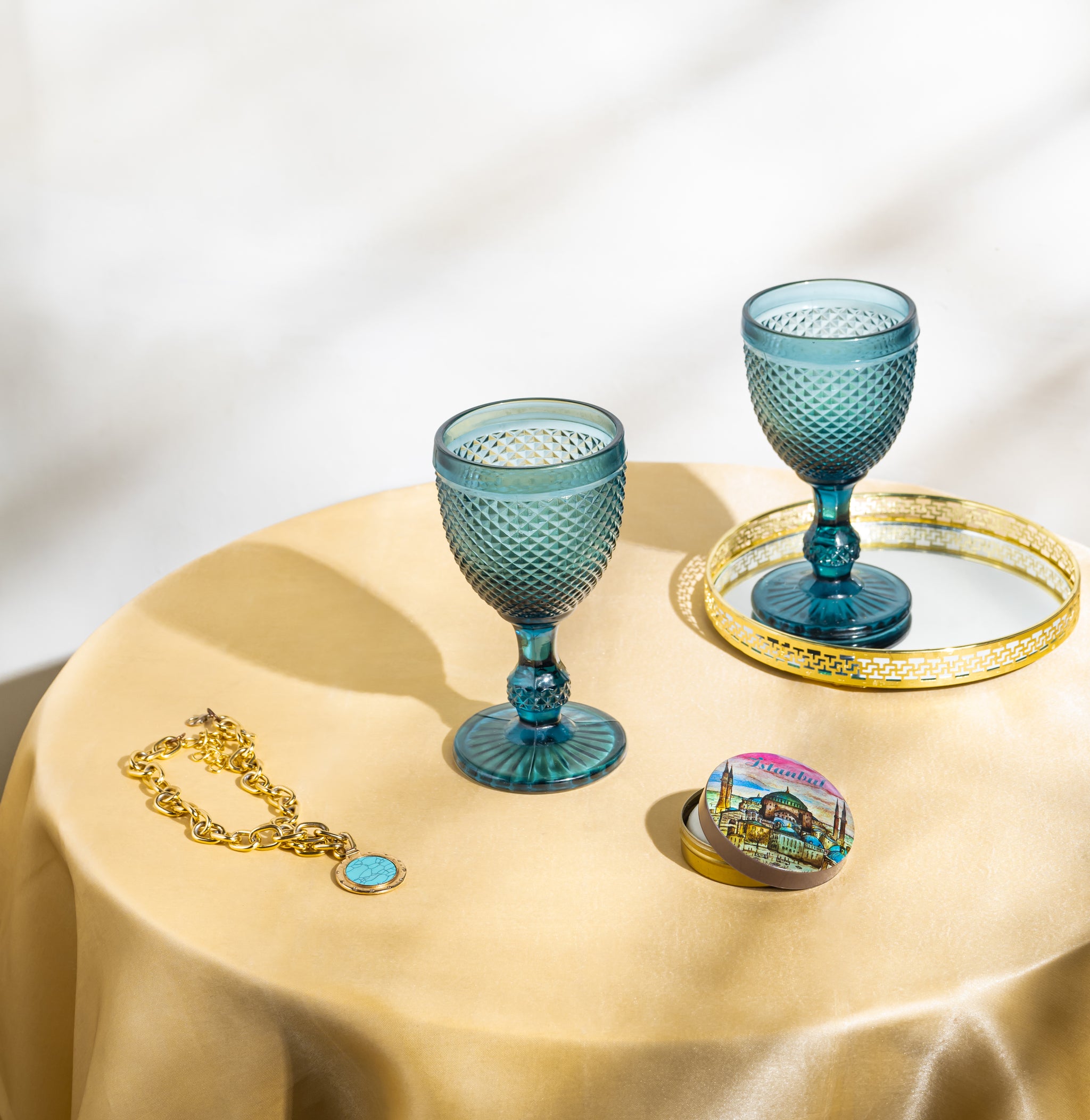 King’s Goblet Wine Glass 270ml - Set of 2, Blue