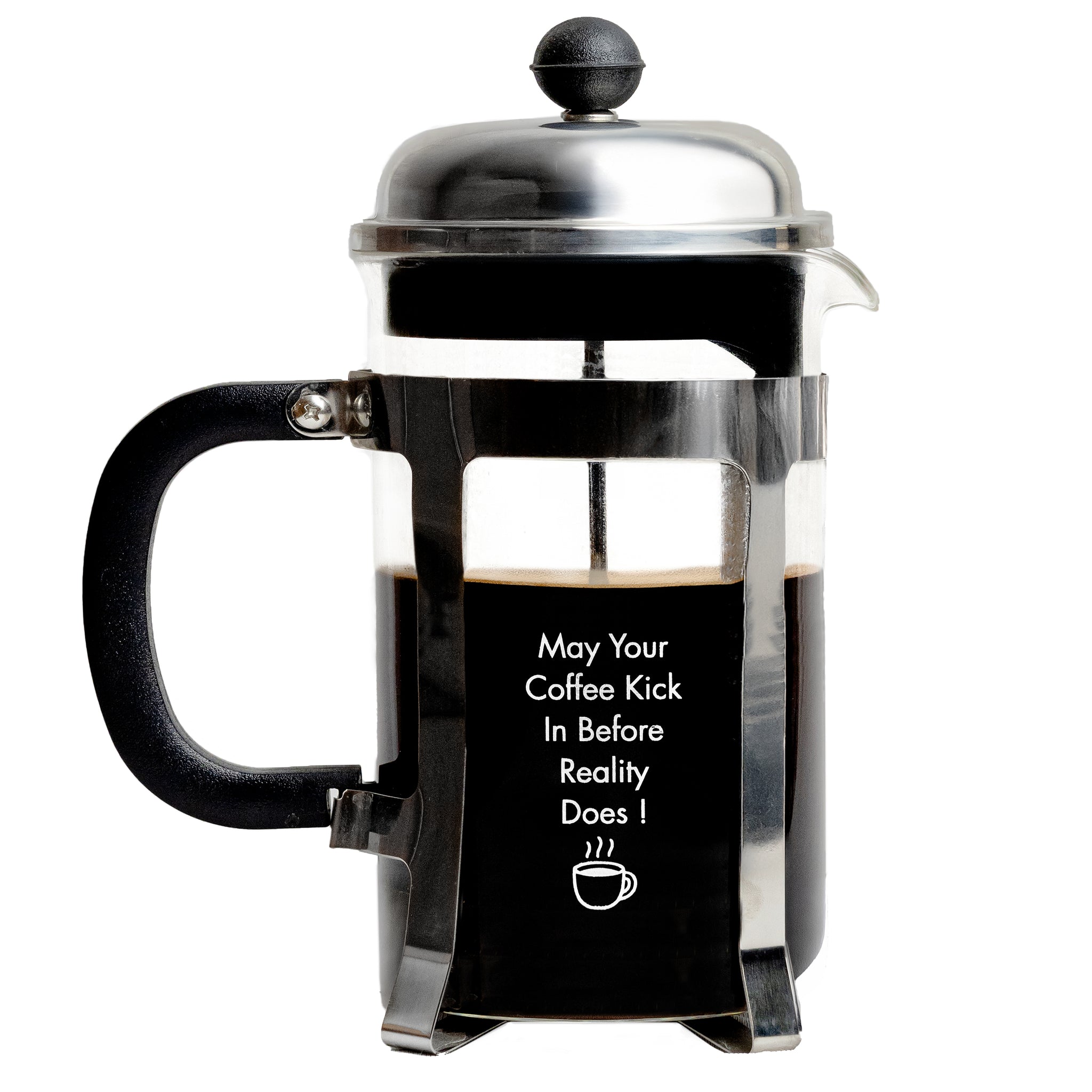 Vintage French Press Coffee Maker, Silver, 600 ml - Coffee and Reality