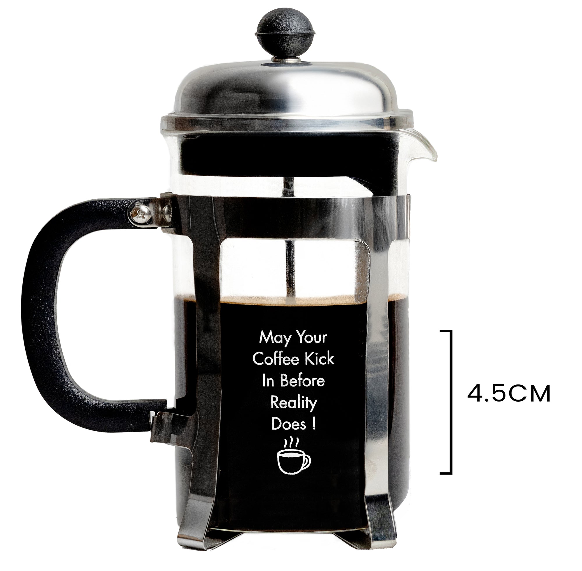Vintage French Press Coffee Maker, Silver, 600 ml - Coffee and Reality