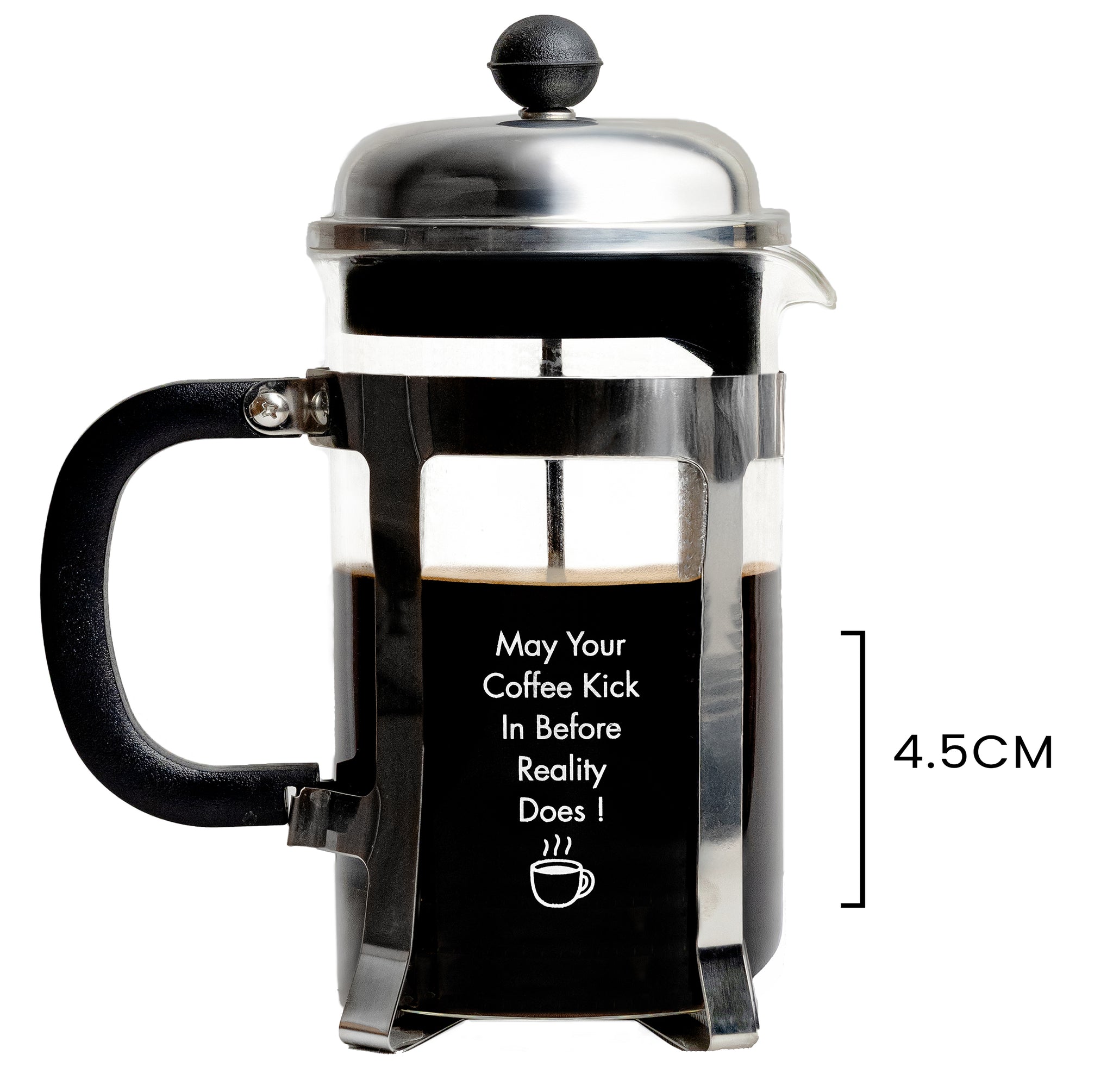 Vintage French Press Coffee Maker, Silver, 600 ml - Coffee and Reality