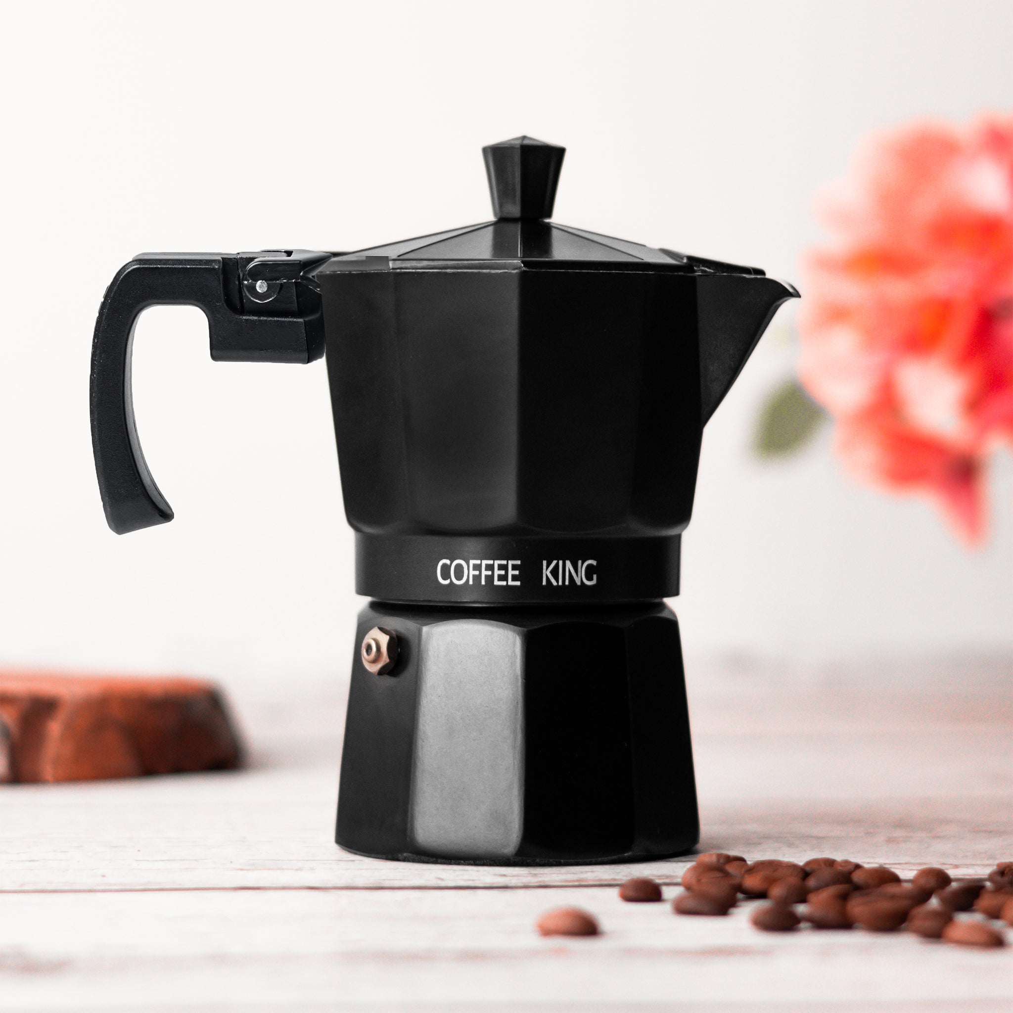 Roma Moka Pot Espresso Maker, Black - 180 ml (CUSTOMISATION)