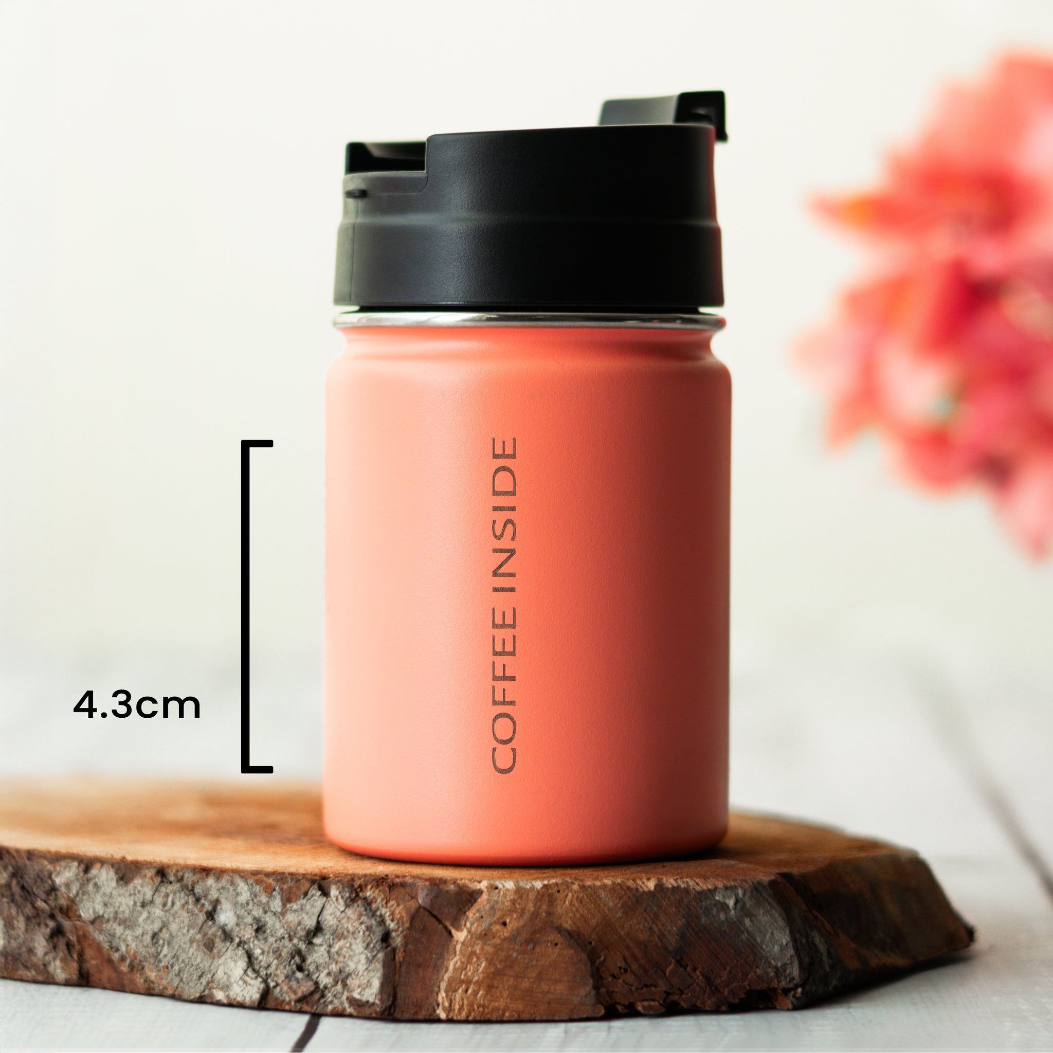 TravelBrew Insulated Tumbler, Coral - 260ml (Personalised)