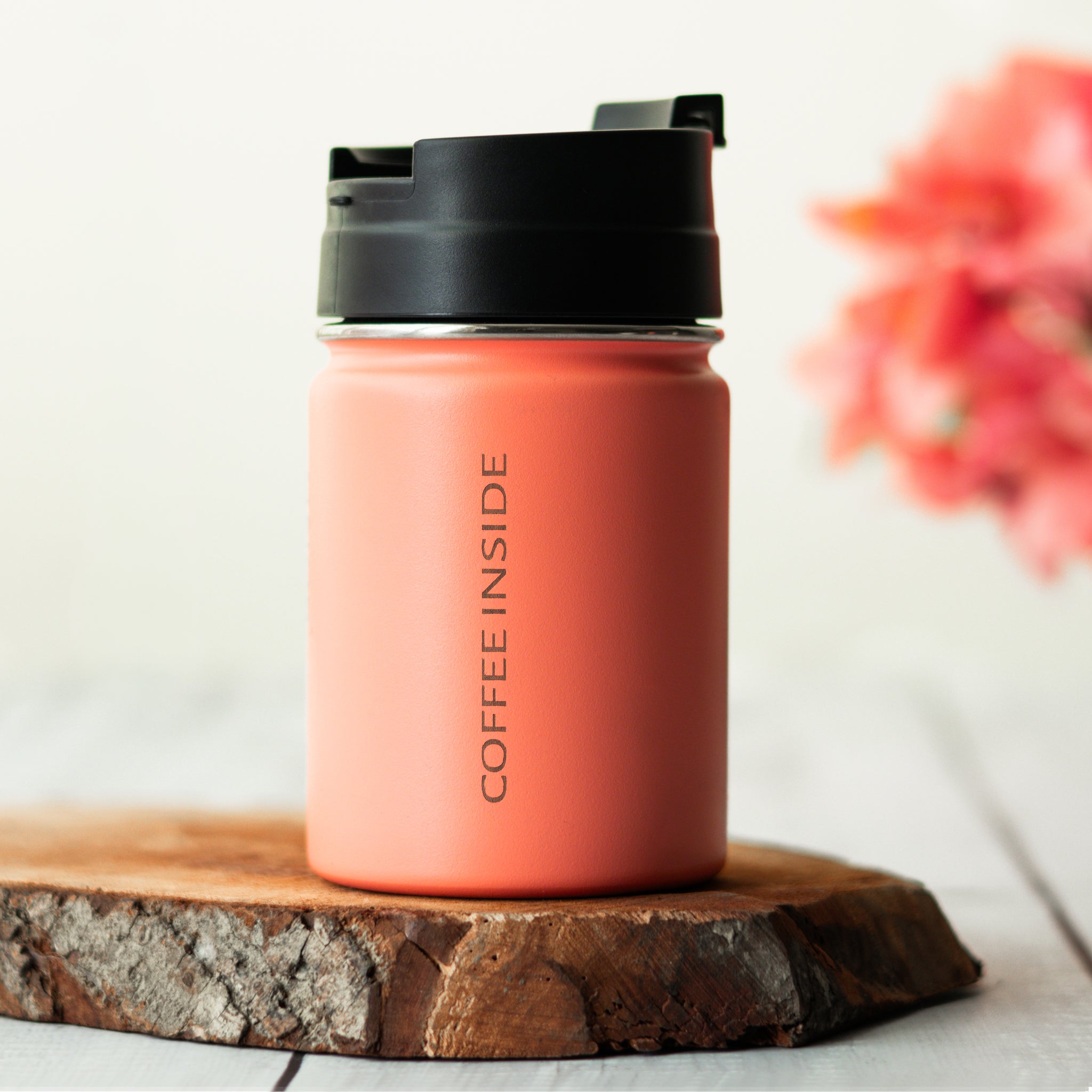 TravelBrew Insulated Tumbler, Coral - 260ml (Personalised)
