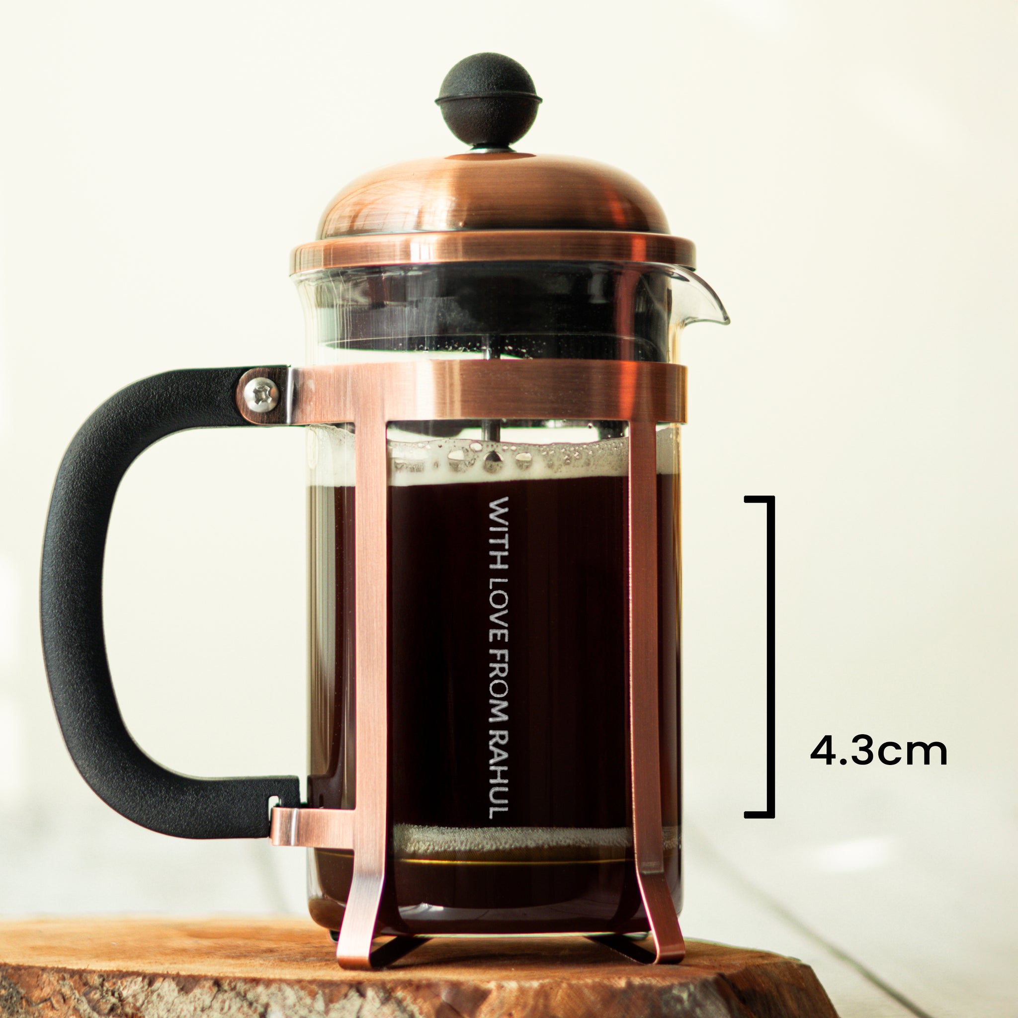 Vintage French Press Coffee Maker, Copper - 600ml (personalised)