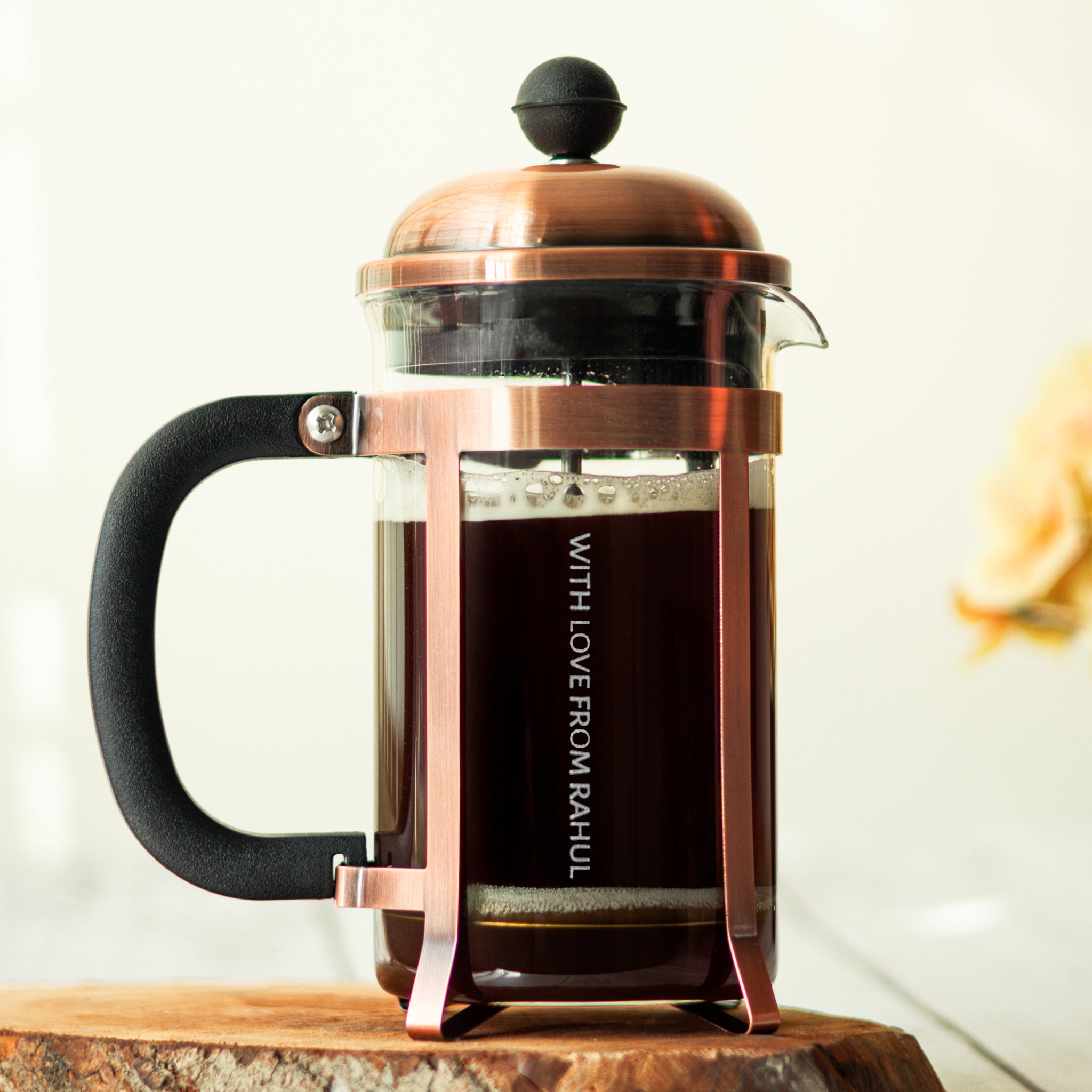 Vintage French Press Coffee Maker, Copper - 600ml (personalised)