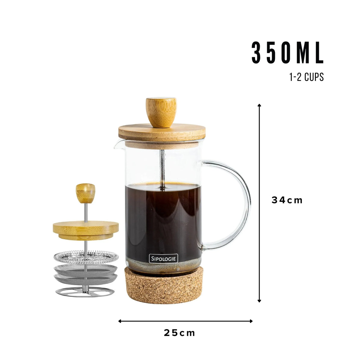 Kumaon French Press Coffee Maker - 350ml