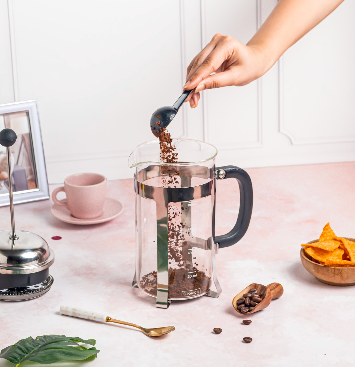 Vintage French Press, Silver - 1000ml