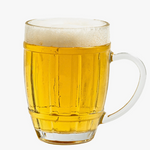 Happy Hour Beer Mug 350ml - Set of 4, Barrel Grid