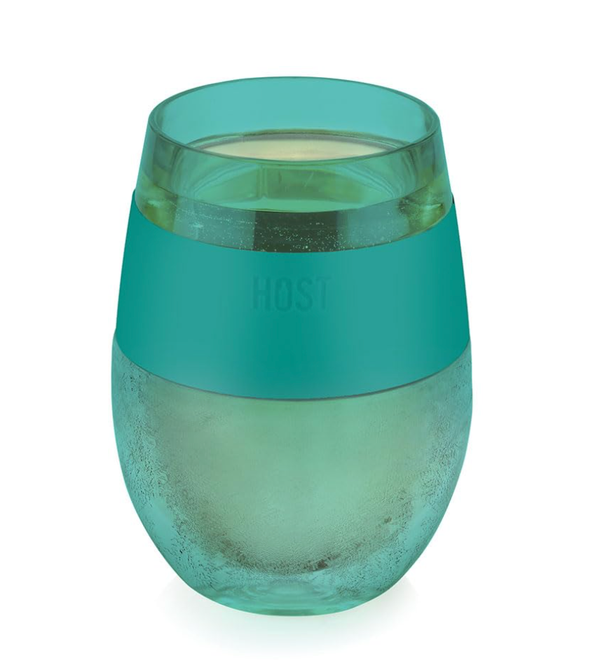 HOST Wine Freeze Gel Wine Glass, Set of 1, 8.5oz (255ml) - Translucent Green