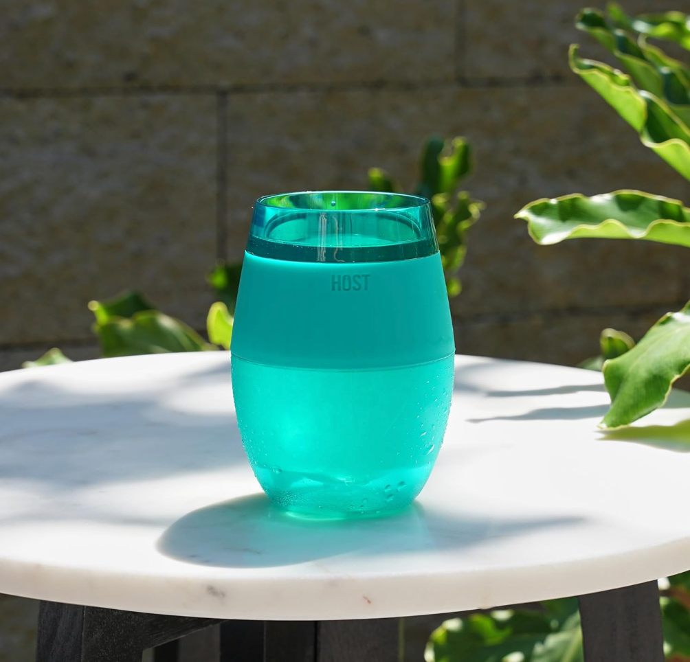 HOST Wine Freeze Gel Wine Glass, Set of 1, 8.5 oz - Translucent Green