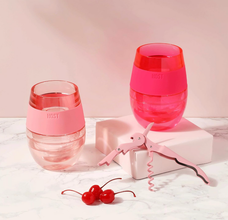 HOST Wine Freeze Gel Wine Glass, Set of 1, 8.5oz (255ml) - Translucent Magenta