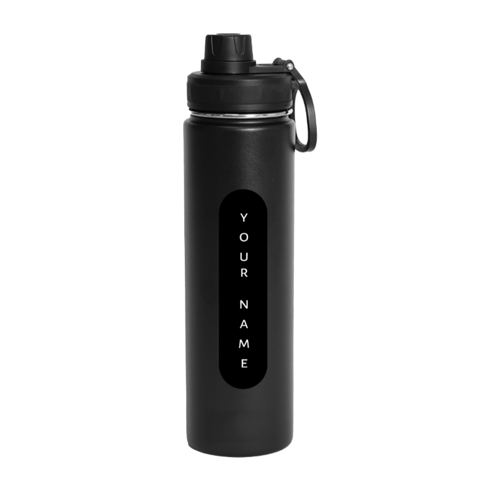 HydraFlow Insulated Bottle, Black - 720ml (Personalised)