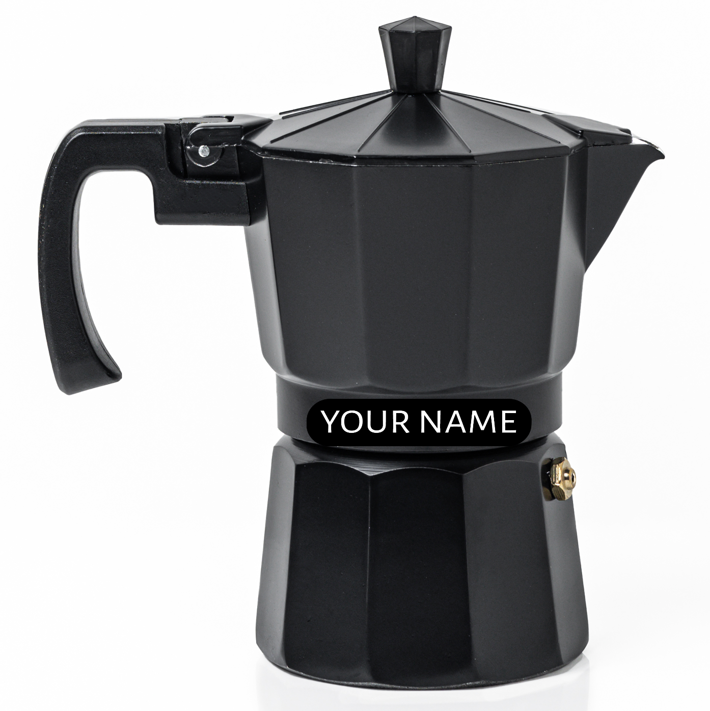 Roma Moka Pot Espresso Maker, Black - 180 ml (Personalised)