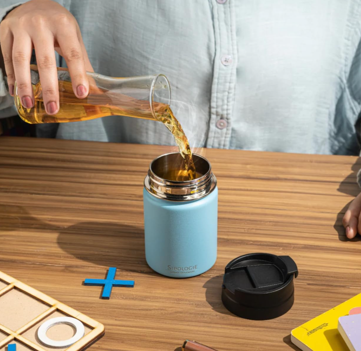 TravelBrew Insulated Tumbler, Lagoon Blue - 260ml (Personalised)