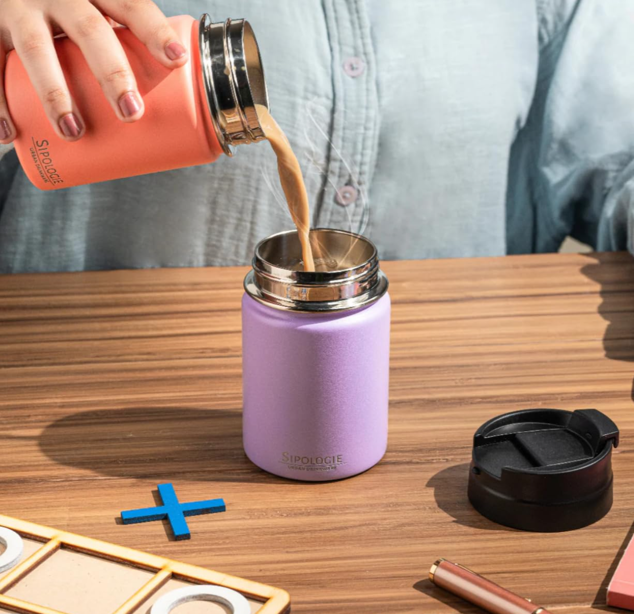 TravelBrew Insulated Tumbler, Lilac - 260ml (Personalised)